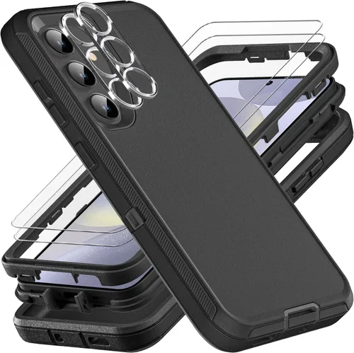 Vista 7 de YKHJKLEC Funda para Samsung Galaxy S24 Plus, grado militar 3 en 1, resistente a prueba de golpes, caídas y polvo, con 2 protectores de pantalla