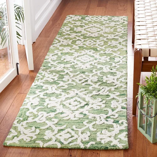 Vista 21 de SAFAVIEH Blossom Collection BLM104A - Alfombra decorativa de lana de alta calidad, hecha a mano, 2 x 3 pies, color gris/marfil