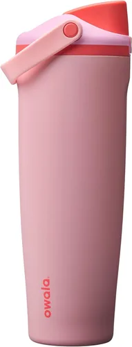 Vista 20 de Botella de agua Owala FreeSip con aislamiento de acero inoxidable con pico de dos vías, pajita incorporada y asa de cubo, fabricada para viajes
