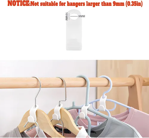 Vista 3 de Ganchos Conectores para Percha de Ropa 50PCS Ganchos Plásticos Perchas en Cascada Organizador Ahorro de Espacio para Ropa de Gran Resistencia