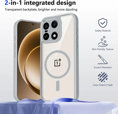 Vista 189 de Funda magnética transparente compatible con Xiaomi 17T, color negro 2 en 1 PC + TPU cubierta de teléfono a prueba de golpes, carcasa protectora