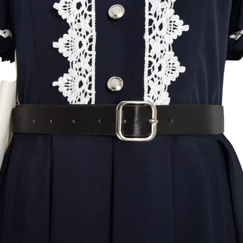 Vista 5 de PINOM Disfraz de Isaac de película de terror para cosplay de niños del maíz 2023, vestido azul, falda uniforme de Halloween para mujeres y niños