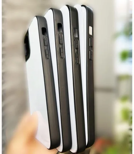 Vista 4 de JUSTRY 5 fundas para teléfono en blanco de sublimación a granel compatibles con iPhone 12/12 Pro, 6.1 pulgadas, fácil de sublimar, personalizable, 2