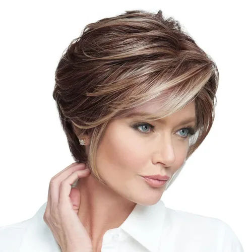 Vista 11 de Raquel Welch Go To Style - Peluca de pelo corto versátil y favorecedora de Hairuwear, gorra media, castaño iluminado por el sol RL10/12