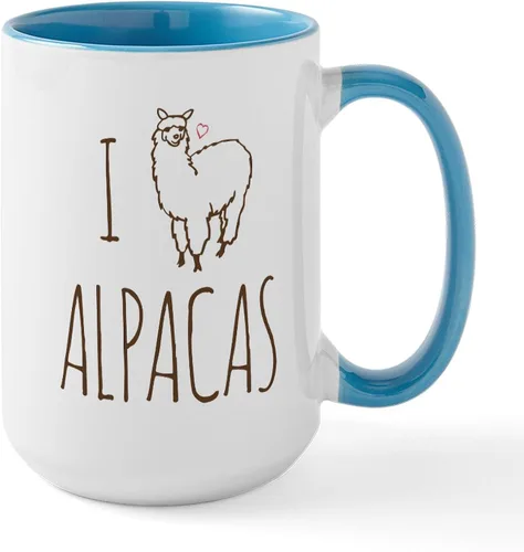 Vista 22 de CafePress Alpaca For Christmas Large Mug 15 oz (444 ml) Ceramic Coffee Mug