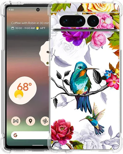Vista 25 de Pixel 7 Pro - Funda protectora de poliuretano termoplástico resistente a los arañazos y a prueba de golpes con diseño de mandala de pavo real