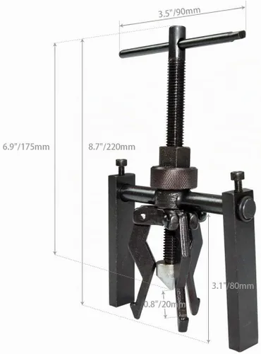 Vista 4 de Extractor de engranajes extractor de rodamientos internos de 3 mandíbulas extractor externo interno para rueda de motocicleta coche SUV