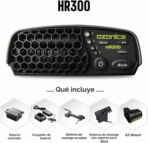 Vista 2 de Eliminador de Aromas Ozonics HR300 Generador de Ozono para Caza con Configuración de Salida de Impulso Control de Aromas con 3 Modos