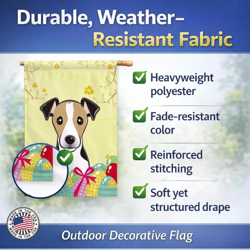 Vista 508 de Caroline's Treasures BB1923GF Bandera decorativa para jardín con diseño de Border Collie, para caza de huevos de Pascua, para jardín, jardín, patio