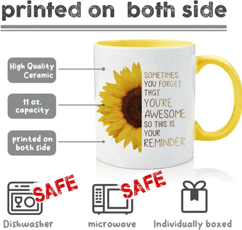 Vista 2 de Sometimes You Forget That You are Awesome - Taza divertida con frases inspiradoras, regalos de graduación de cumpleaños para mujeres, mamá, mejor