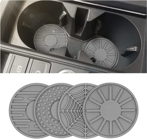 Vista 8 de Paquete de 4 posavasos para automóvil para portavasos, 2.68 pulgadas, inserto de copa de silicona antideslizante para automóvil, alfombrillas