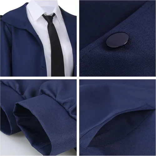 Vista 7 de NOFONDA Makima Reze Power - Disfraz de cosplay para mujeres y niñas, anime de Halloween, camisa y pantalones, chaqueta
