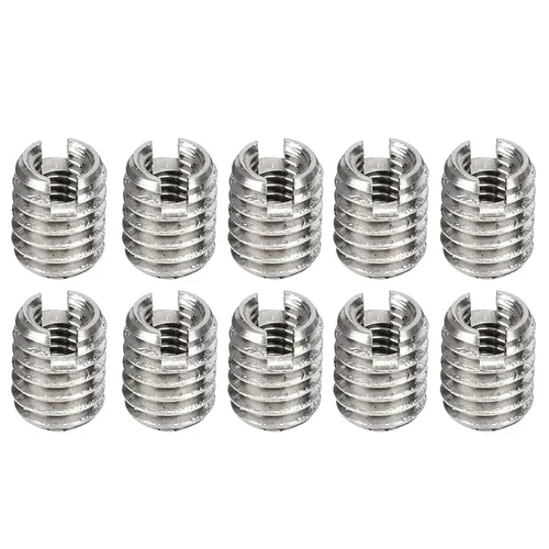 Vista 11 de 10 piezas de inserción de rosca autorroscante, tuerca reductora de acero inoxidable de 0.236 in hembra M3x0.0.197 in macho M5x0.0.315 in