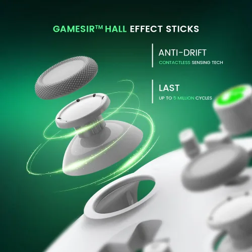 Vista 4 de GameSir T4 Cyclone Pro Wireless Controller for Switch, Windows PC, Android, Hall Effect Analog Triggers, Hall Effect Sticks, Programmable Back