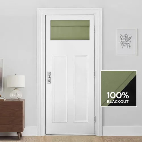 Vista 36 de HOMEIDEAS Cortinas 100% Opacas para Luces Laterales de Puerta Principal, Cubierta de Ventana de Puerta de Aula, Persianas de Privacidad