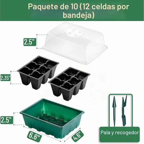 Vista 2 de Mr. Pen - Kits de bandejas de iniciación de semillas, 6.6"x4.6", 10