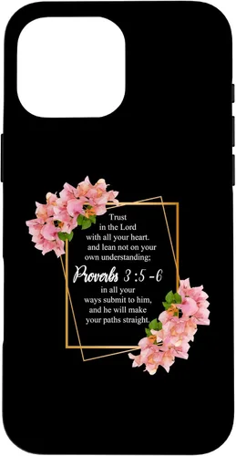 Vista 19 de iPhone 12 Pro Max Proverbios 3:5-6 Versículo de la Biblia Religioso Cristiano Hombres y Mujeres Caso