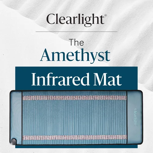Vista 2 de Clearlight Tapete infrarrojo de amatista, tapete de terapia plegable de cuerpo completo de 74 pulgadas, calor infrarrojo lejano, cristales