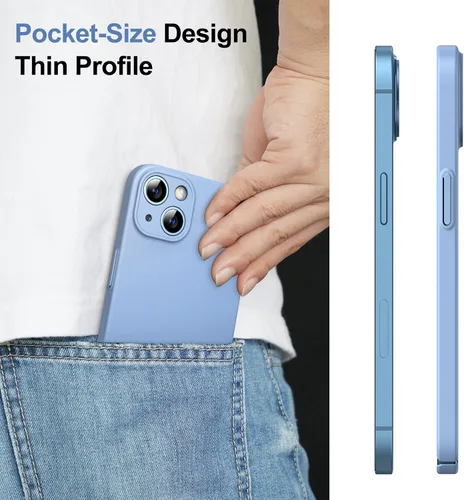 Vista 5 de JETech Funda delgada mejorada (0.033 in de delgado) para iPhone 13 de 6.1 pulgadas, cubierta de lente de cámara, protección completa, ajuste
