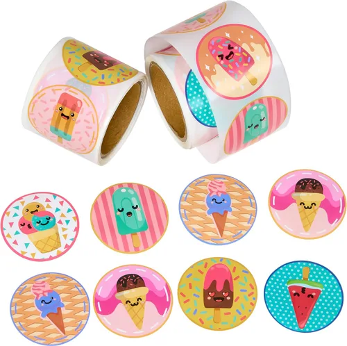Vista 10 de Playbees Pegatinas de Emoticon - 2 Rollos - Favores de Fiesta para Niños, Premios de Juegos, Juguetes Novedosos, Decoración de Pared, Scrapbooking