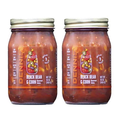 Vista 13 de Dennis' Gourmet - Salsa de frijoles negros y maíz totalmente natural Esta salsa fresca y abundante para restaurante es baja en azúcar, baja