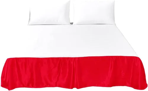 Vista 7 de Tache - Falda de cama de satén sedoso y lustroso con plataforma glamorosa con volantes y plataforma, color negro, tamaño Queen