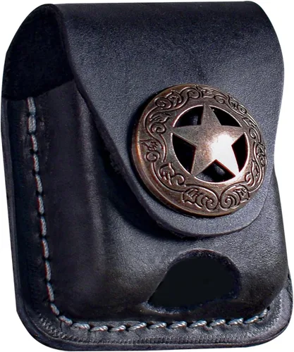 Vista 11 de Funda de cuero para encendedor hecha a mano con lazo para cinturón de bolsillo