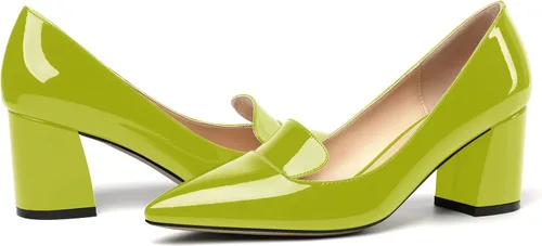 Vista 6 de ROSERWISH Zapatos de vestir para mujer, con puntera puntiaguda, elegantes y sexy, para fiesta, tacón alto, gruesos, de 2.5 pulgadas