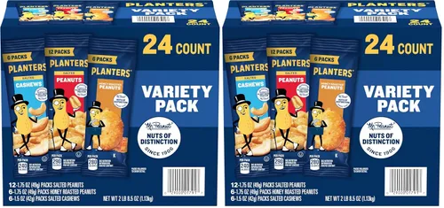 Vista 10 de Planters Paquete variado de anacardos y cacahuetes de frutos secos (36 unidades, 61.49 onzas en total) Cacahuetes salados, cacahuetes tostados