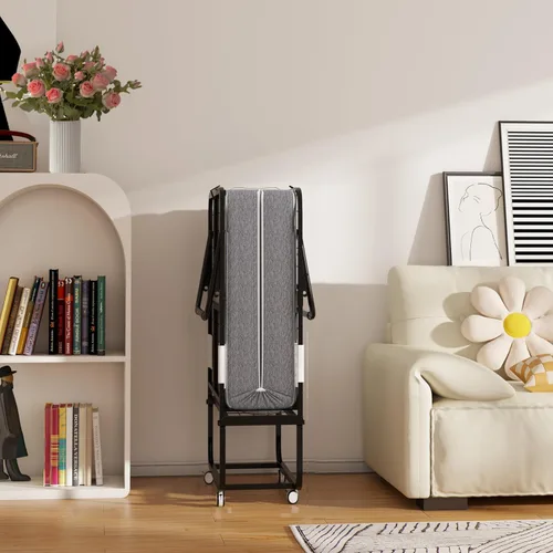 Vista 2 de Espsilto Cama plegable tamaño cuna con colchón para adultos, cama plegable portátil de 75 x 31 pulgadas para invitados, ahorro de espacio y fácil