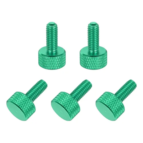 Vista 83 de MECCANIXITY 5 piezas M6x14mm Tornillos de pulgar estriado de cabeza plana, pernos de rosca completa de aleación de aluminio sólido para carcasas