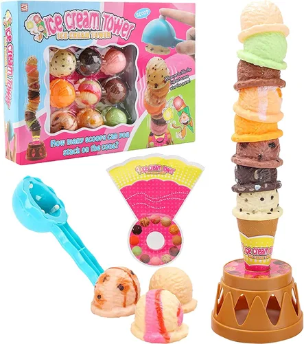 Vista 7 de Juego de equilibro con torre de helados con cucharón para niños