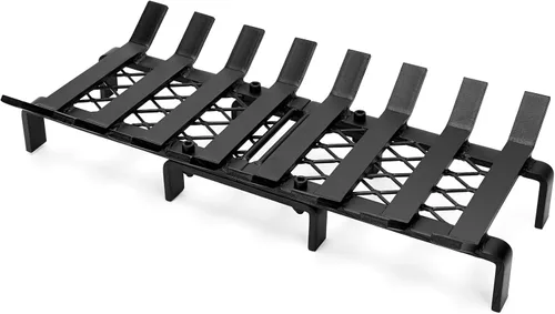 Vista 10 de WILLOW WEAVE - Rejilla para chimenea de 17 pulgadas con retenedor de brasas, rejilla para estufa de leña Solid Steel Fireplace Log Holder, Heavy