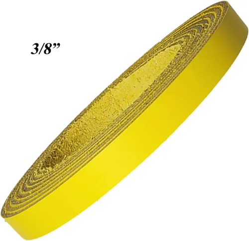 Vista 3 de Amarillo Tiras de piel 2 inch de ancho hasta 96 inch de largo – 6 – 7. (2.4 – 2,8 mm.) LATIGO tiras de piel por pitka piel