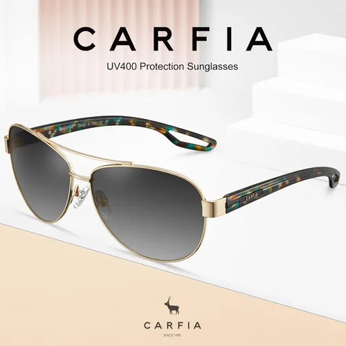Vista 6 de Carfia Polarized Sunglasses for Women UV400 Protection Classic Metal Pilot Sun Glasses CA3210