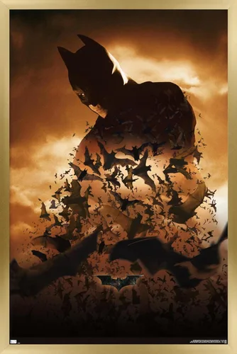 Vista 18 de DC Comics Batman Begins - Póster de pared de una hoja de Batman, 22.4 pulgadas de largo x 14.7 pulgadas de ancho, versión enmarcada de madera