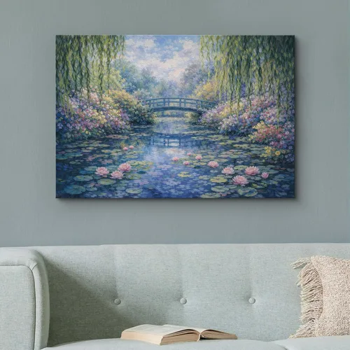 Vista 113 de wall26 Prado con álamos por Claude Monet - Arte moderno impresionista, arte en lienzo para el hogar, 12 x 18 pulgadas