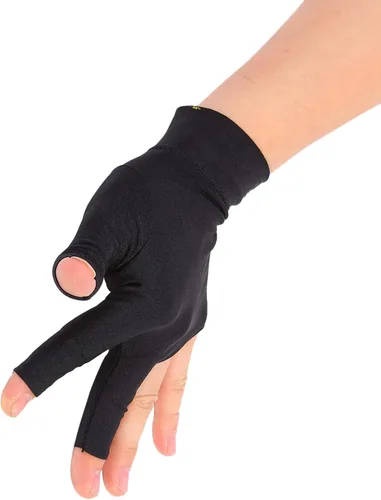 Vista 8 de Guante de billar de tres dedos de elastano, transpirable y cómodo, guantes de billar para mano izquierda, guante de billar para billar para billar