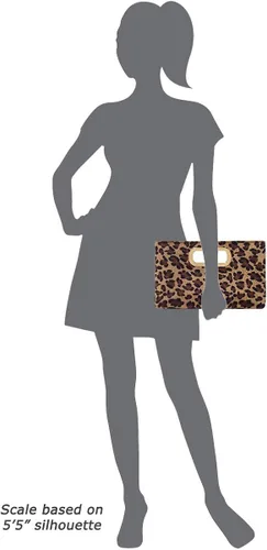 Vista 6 de JNB Bolso de mano de piel sintética de leopardo con asa superior