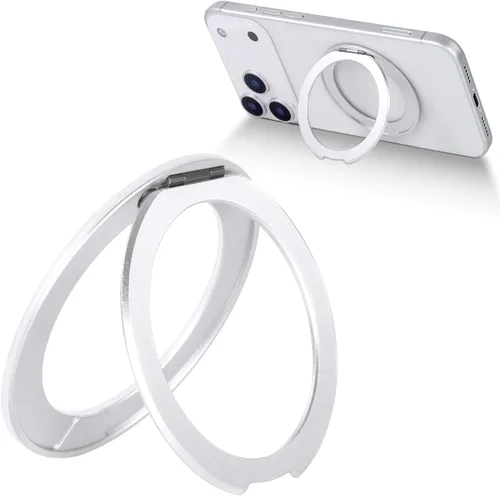 Vista 7 de Soporte para anillo de dedo, anillo de metal brillante para teléfono con espejo para iPhone 17 Pro Max, Galaxy S26 Ultra, soporte de anillo