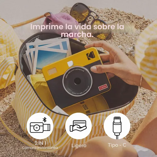 Vista 11 de Kodak Mini Shot 3 Retro 4PASS 2 en 1 Cámara digital instantánea e impresora de fotos (3 x 3 pulgadas) Bluetooth, iPhone & Android Smartphone