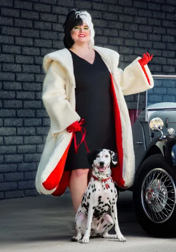 Vista 3 de Disfraz de Abrigo de Cruella De Vil para Mujer Talla Plus de 101 Dálmatas de Disney Multicolor