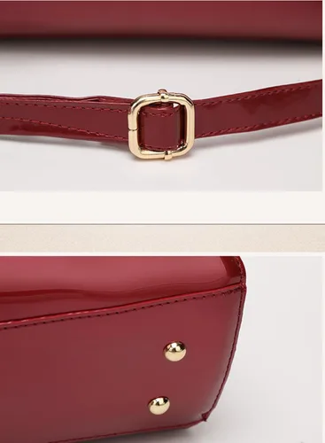Vista 8 de Bolsos de noche para mujer, de cuero brillante, bolso de mano, mini bolso cruzado de hombro, bolsos vintage para fiesta nupcial