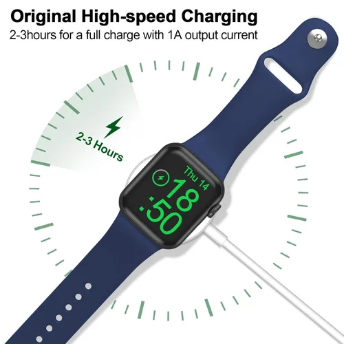 Vista 2 de Cable magnético de carga rápida actualizado para Apple Watch 2026 A-blanco
