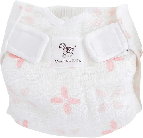 Vista 14 de SmartNappy - Muselina de algodón de Amazing Baby, funda híbrida para pañales de tela NextGen + 1 inserto reutilizable bi-fold + 1 refuerzo Mini
