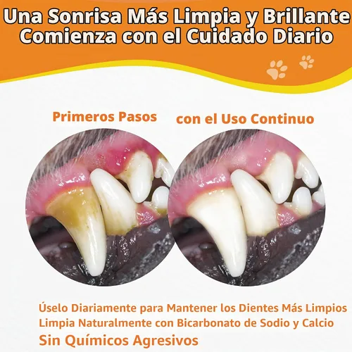 Vista 3 de Polvo de limpieza de dientes de perro – Polvo dental natural para perros – Ambientador suave del aliento de perro, removedor de placa de perro