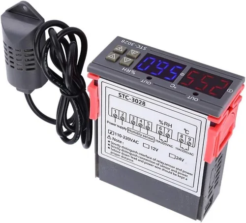 Vista 9 de 3028 Control de temperatura 12V/24V/110V/220V Pantalla digital Medidor de temperatura y humedad con sensor integrado (12V)