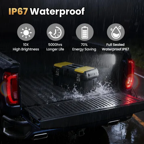 Vista 5 de D-Lumina luz LED para cama de camioneta con arnés de cableado compatible con Ford 2015-ACTUAL F150, 2017-ACTUAL F150 Raptor F250 F350 Super Duty