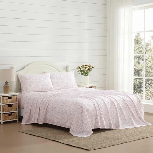 Vista 13 de Laura Ashley - Juego de sábanas individual, ropa de cama de percal de algodón fresca y suave con bolsillos profundos, ligera para comodidad durante