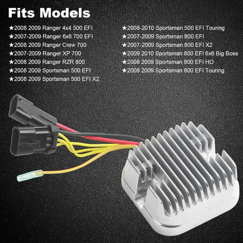 Vista 4 de Regulador de Voltaje Rectificador Para Polaris 2007-2010 Sportsman 500 700 800, Ranger 500 700 800, RZR 800, Reemplazar No.4012384 4011569 4011925